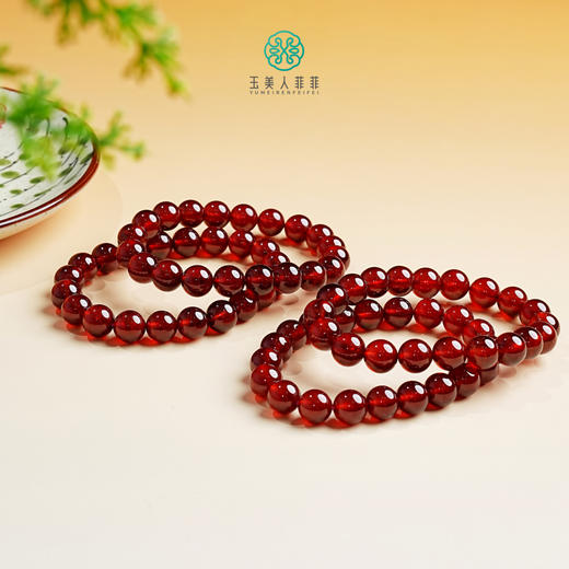 D石榴石单圈-橙石榴石圆珠手串9.5-10+ 商品图0