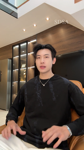 9522SDSA男士秋冬新款痞帅男装韩版扎染口袋设计圆领卫衣百搭简约上衣