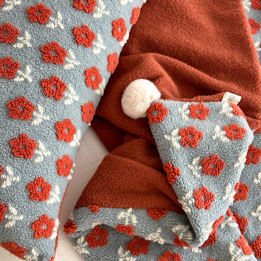 自然醒羊羔毛提花双面盖毯午睡毯复古治愈沙发毯床尾毯车载毯子MT 商品图10