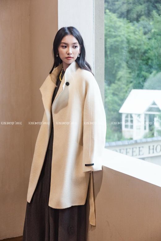 【门店同款】ENJOY冬季““暖冬知性““一粒扣立领腰带大衣“ 166295689 商品图0