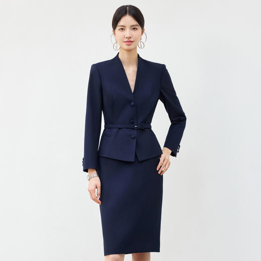IWY/高级感藏青色西装套裙女气质酒店经理前台工作服商务职业装25CS8120 商品图0