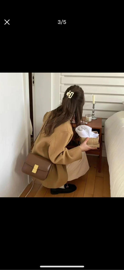 Celine box 牛皮 焦糖棕 teen 斜挎包 商品图2