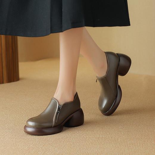 【预售5天】真皮软底乐福鞋，小皮鞋女深口单鞋MDY&AM015-6 商品图0