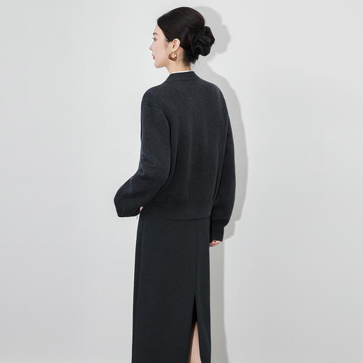 「高货wl」全新升级【铂金会员266/天猫359/差价93】(01123)洛诗琳超细美丽诺羊毛拉链外套2025秋冬新款宽松针织开衫 商品图3