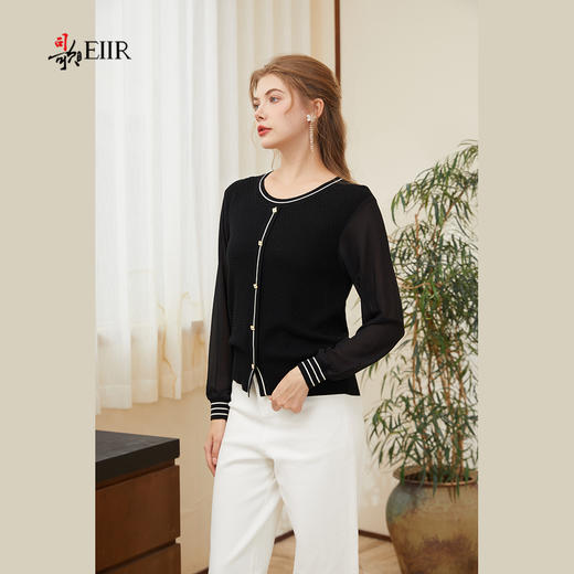 司歌撞色圆领长袖毛衣套头秋冬女G90G2560 商品图1