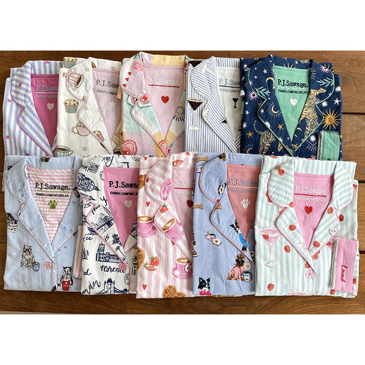 官网399！P.J.Sawage全棉磨毛男友风家居服睡裙女 可外穿性感衬衫长袖裙pjs 商品图8