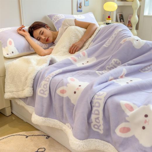 秋冬季【加厚卡通风学生宿舍家用牛奶绒多功能毛毯午睡毯沙发盖毯 商品图6
