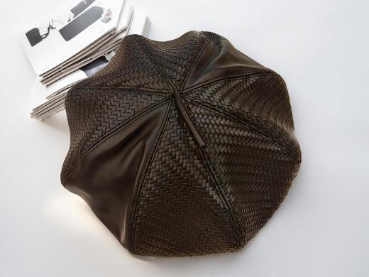 优品堂『墨编雅韵』羊皮皮编贝雷帽 商品图2