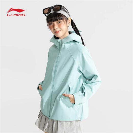 李宁户外CF溯｜万龙甲冲锋衣黑龘女子反光防暴风雨排湿宽松单层冲锋衣AEMV040 商品图2