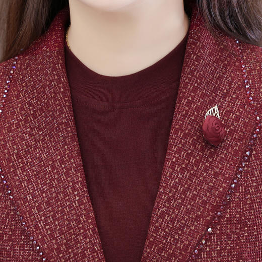 QYM 54C2525-Y外套连衣裙两件套长袖开衩中长裙+西装外套 商品图3