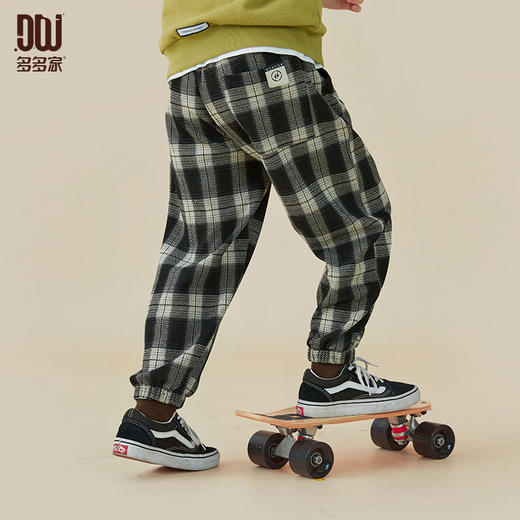 【件件底价，童装双倍积分】多多家男童格子裤2025春秋季新款休闲儿童裤子洋气时髦秋装束脚裤8105 商品图0