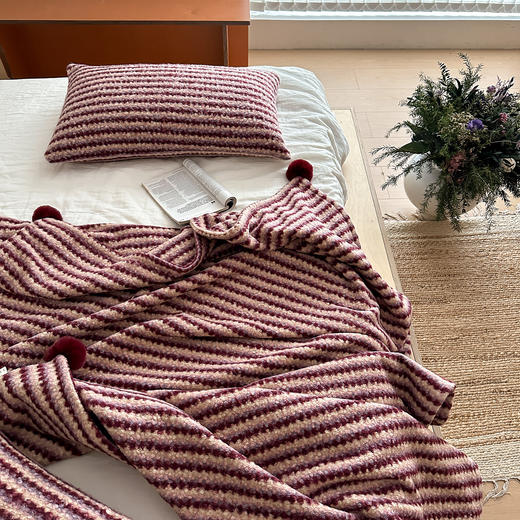 自然醒羊卷妮双面盖毯午睡毯小香风沙发毯床尾毯车载毯子MT 商品图12