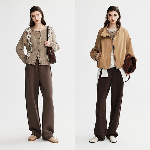 棉仓366635016-菱形格纹针织开衫 商品图4