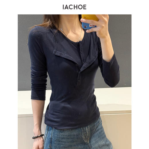 棉仓3661501016-假两件天丝羊毛T恤 商品图2