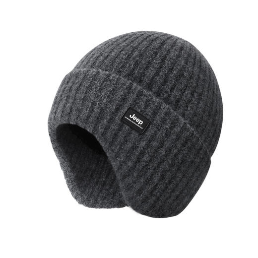 JEEP户外百搭羊毛防风抗寒冷帽登山保暖护耳防寒毛线针织帽KQ017 商品图4