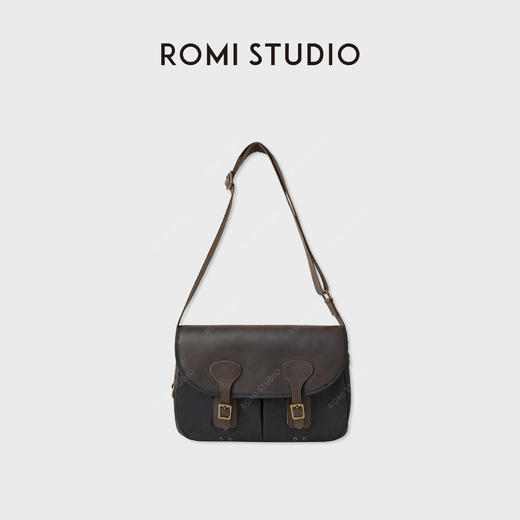 ROMI STUDIO 首饰袋 “英伦复古”油蜡拼牛皮单肩斜挎包RWCLP36507 商品图0