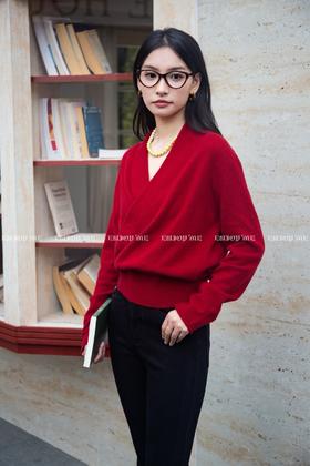 【门店同款】ENJOY冬季“暖冬知性”交叉款针织上衣 166746540