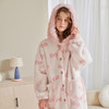 芬腾女士睡裙秋冬季珊瑚绒长袖连帽睡衣裙甜美休闲大码家居服冬天 商品缩略图3
