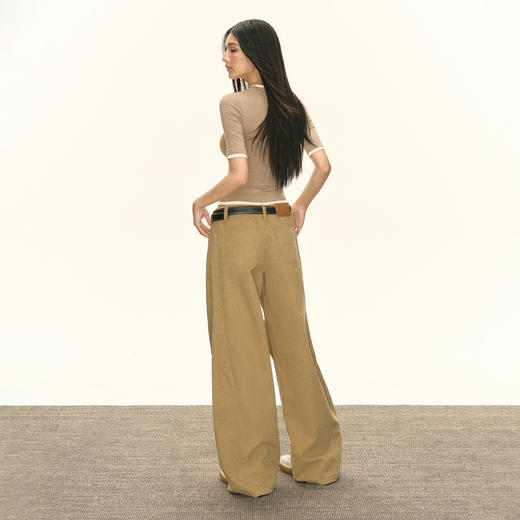 Ariseism 美式复古设计感休闲裤女秋季新款阔腿长裤子 商品图3