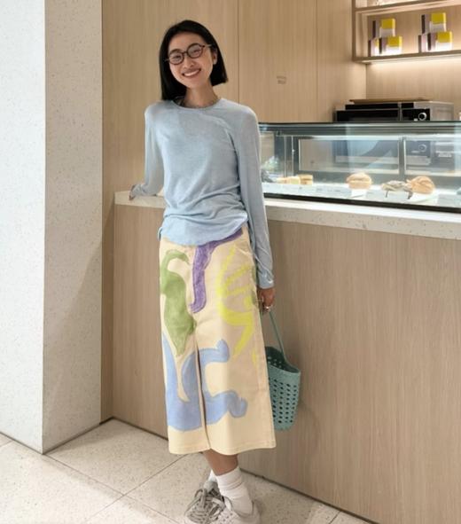 老米优品🎈3-5天发！秋日高级氛围感~🐐莫代尔+山羊绒 《圆领小宽松长袖打底衫》人手N件的基础款针织tee，太好穿啦！！T251008A 商品图9