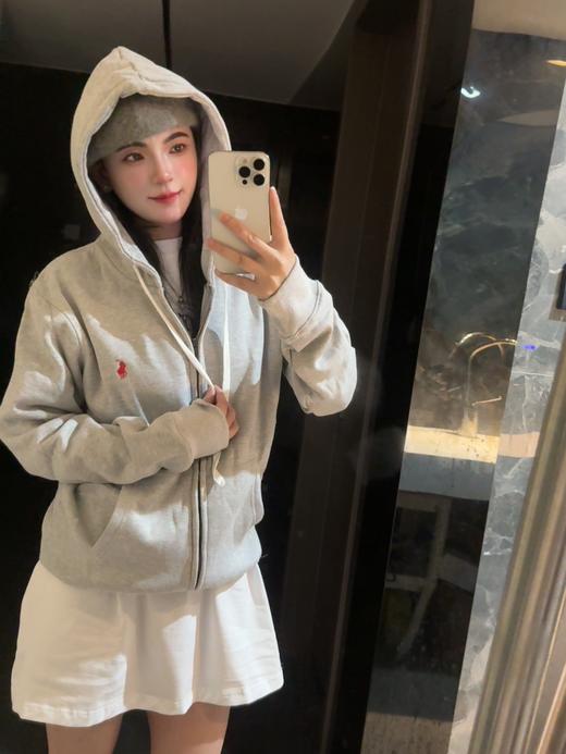 拉家纯色Logo拉链连帽休闲外套卫衣（有些抽绳logo颜色不同，随机发） 商品图11