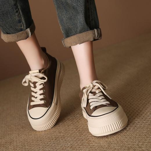 FR 85232板鞋厚底超软系带低帮鞋真皮休闲鞋 商品图3