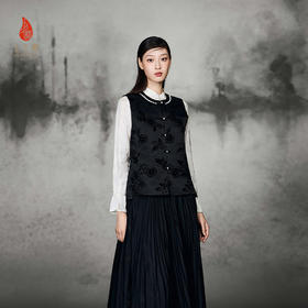 上久楷新中式中国风 女式漳缎马甲 CY1045206006