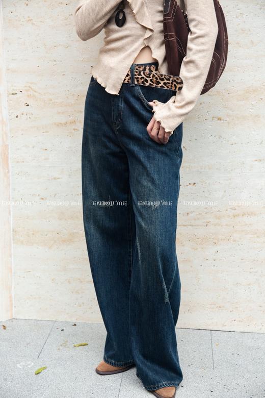 【门店同款】ENJOY冬季豹纹腰带窄版阔腿裤 167100716 商品图1