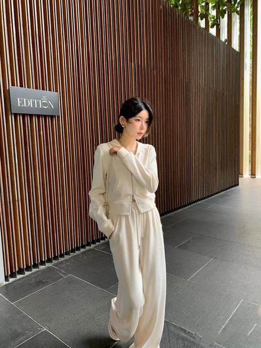 Lu*家同款双开拉链连帽卫衣+阔腿休闲裤套装 商品图3