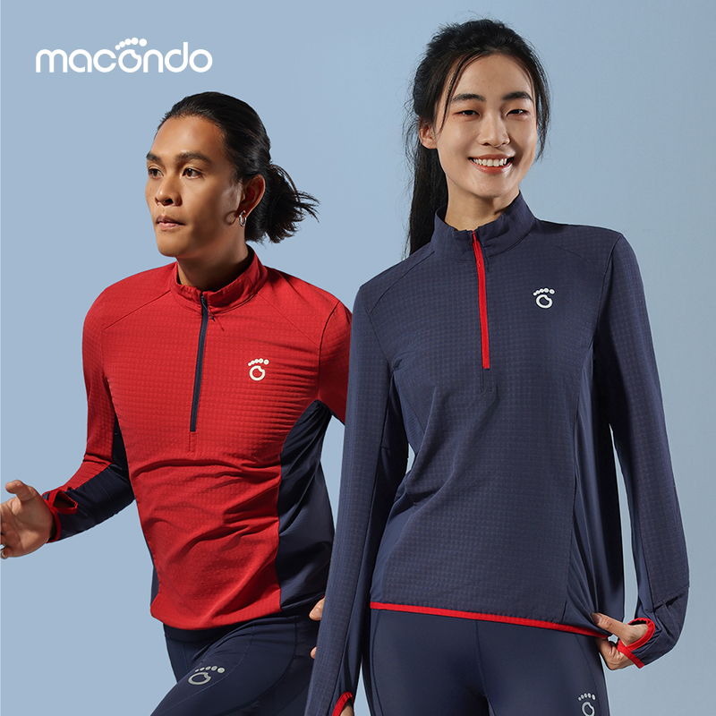 原创单品丨男女半开拉链方格外套 吸湿速干 蓄暖方格 内劲十足 增加摆臂活动度 多功能袖口 护手掌 看跑表