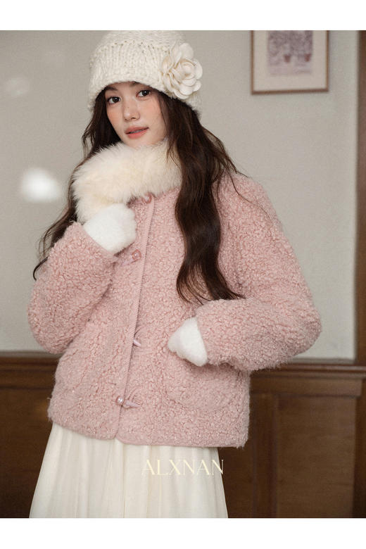 【6折秒杀】鹿向南「旧梦新织」小香风粉红色短外套女秋季小个子宽松显瘦上衣L58533 商品图5