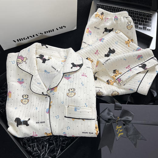 【每款都很好看】空气夹棉睡衣家居服女秋冬季夹层加厚长袖可爱卡皮巴拉学生家居服春秋款。rc 商品图7