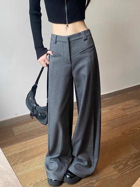热门款~高级感设计叠褶秋冬西装裤百搭阔腿裤