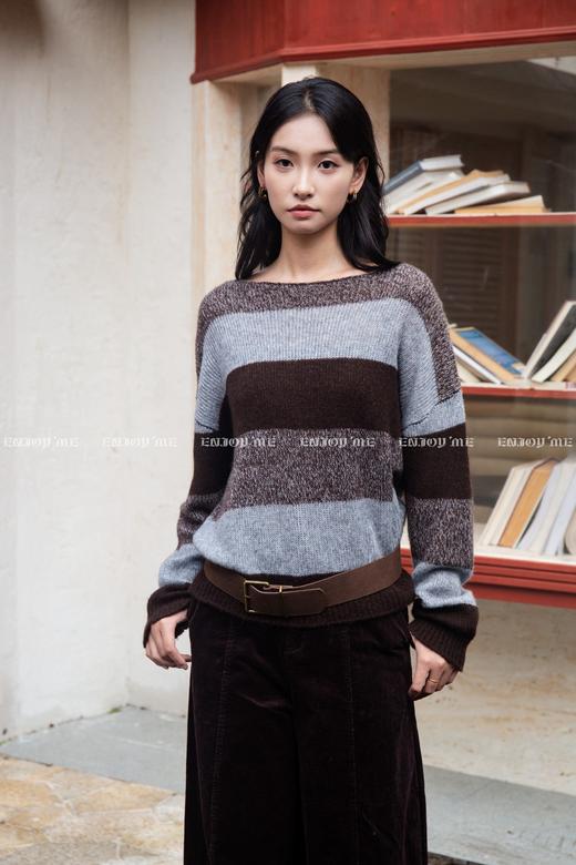 【门店同款】ENJOY冬季“暖冬知性”MIU系条纹针织 166797291 商品图1