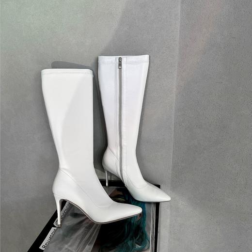 余潇潇 时尚细跟尖头英伦风骑士高筒靴 商品图2