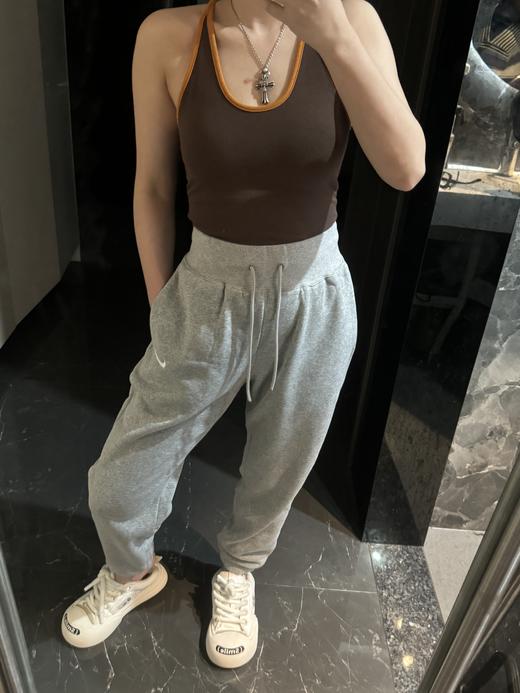 Nk 纯色logo宽松休闲运动高腰加绒卫裤运动裤（DQ5888 ）（蕾姐灰色M！黑色S参考白色S） 商品图8