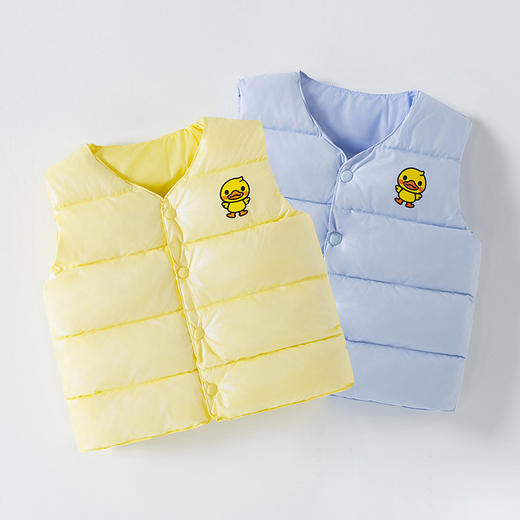 小黄鸭儿童棉马甲2025秋冬新款中小童外穿百搭坎肩男女宝宝加厚保暖背心 商品图3