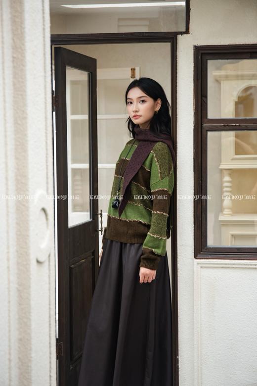 【门店同款】ENJOY冬季“暖冬知性”纱线拼接针织上衣 166893793 商品图3