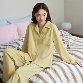 芬腾女士睡衣秋冬季德绒开衫长袖长裤套装新款宽松休闲大码家居服