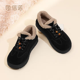 信诺妈妈鞋加绒保暖棉鞋女软底舒适休闲运动鞋德训鞋2025冬季新款X5M126-187