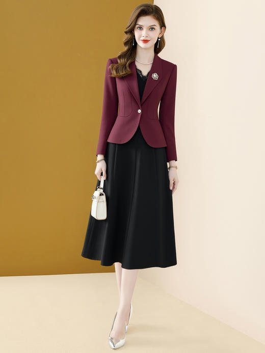 「自」全新升级【铂金会员201/天猫269/差价68】(65238)洛诗琳高级感气质休闲西装外套女2025秋装新款职业通勤显瘦百搭西服 商品图2