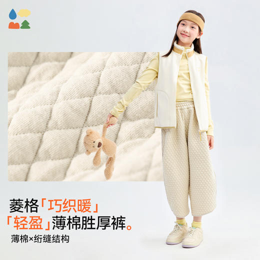 【空气格绗缝休闲裤】森林棠25冬款新款儿童休闲加厚宽松薄棉香蕉裤61082403 商品图1