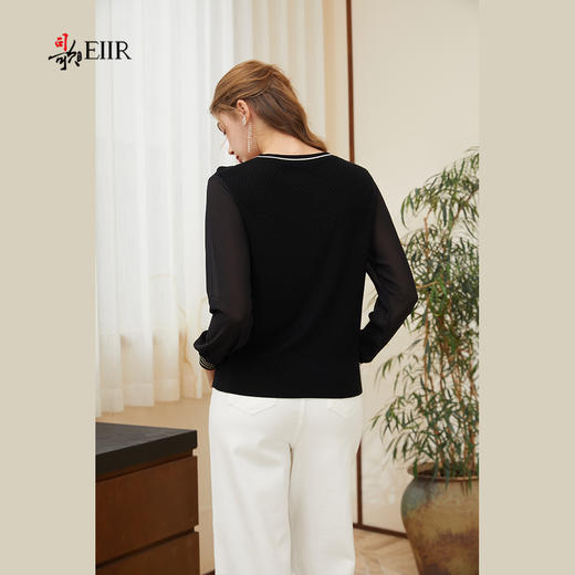 司歌撞色圆领长袖毛衣套头秋冬女G90G2560 商品图2