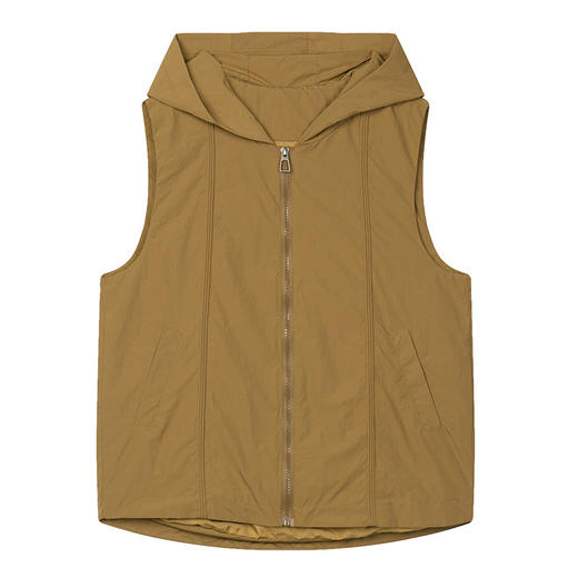 百媚生 马甲女短款连帽薄款春秋休闲百搭背心323295 商品图4