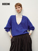 HIDEMI 进口澳洲美利奴羊毛U型领刺绣logo套头针织衫毛衣叠穿神器 商品缩略图4