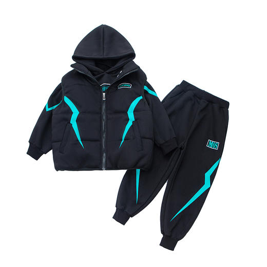 男童冬装套装2025新款中大儿童装加厚加绒潮男孩秋冬季卫衣三件套 商品图4