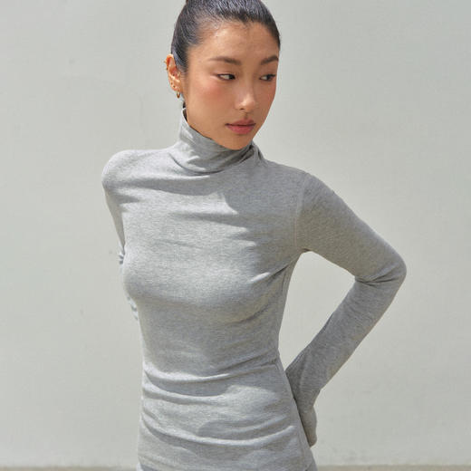 Ariseism美式复古设计感长袖T恤女秋季新款修身打底上衣 商品图3