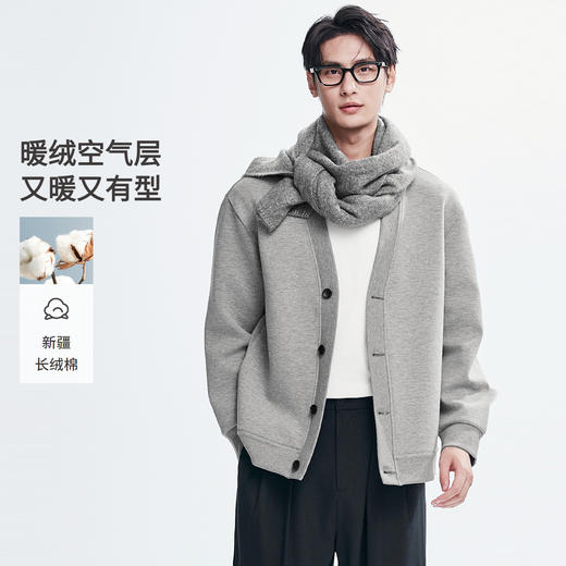 棉仓366808003-热暖空气层开衫卫衣 商品图0