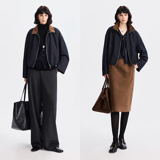 棉仓366607034-立领花苞仿牛仔短外套 商品图4