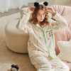 芬腾女士睡衣秋冬季珊瑚绒条纹长袖套装防静电可爱卡通大码家居服 商品缩略图4